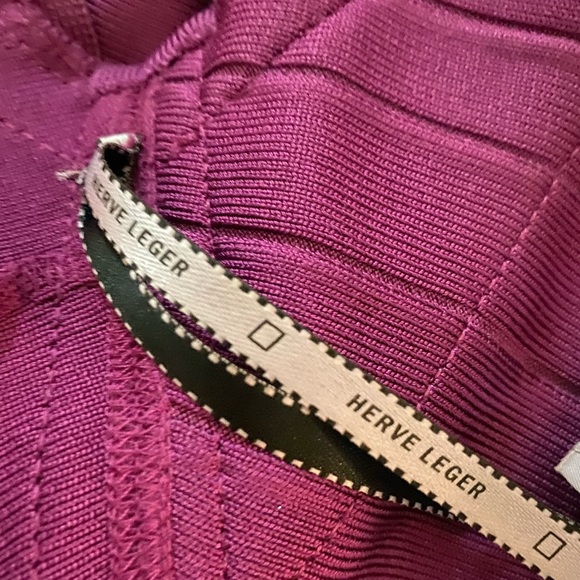 Herve Leger Royal Purple Iconic Body Con Dress - Picture 10 of 15